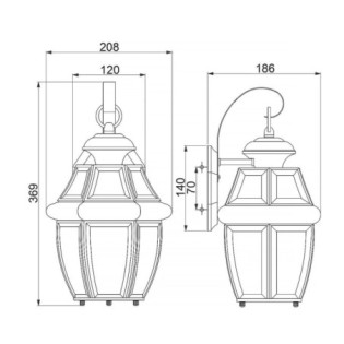 Aplique de pared de exterior Newbury M
