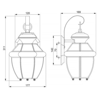 Aplique de pared de exterior Newbury S