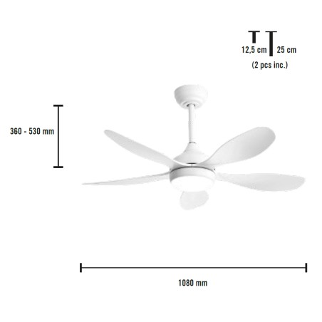 Ventilador de techo LED Grecale CCT (18W)