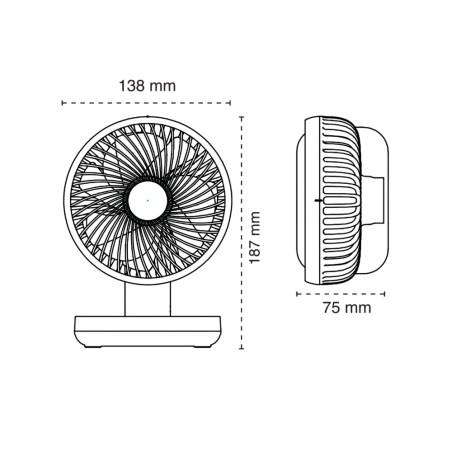 Ventilador de mesa con batería Fanito Blanco 4 Vel.