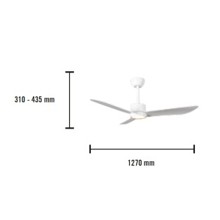 Ventilador de techo de exterior LED Caurus CCT Dim (20W)
