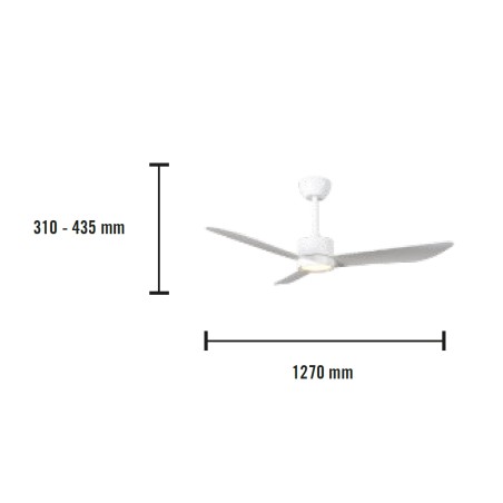Ventilador de techo de exterior LED Caurus CCT Dim (20W)