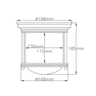 Plafón para baños Hadrian Mini Transparente