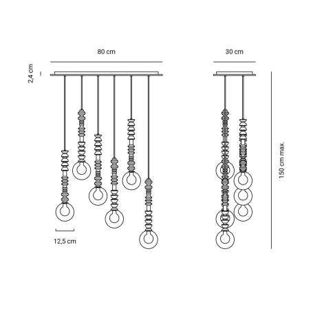 Lámpara colgante Joselito (6 luces)
