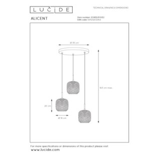 Lámpara colgante Alicent (3 luces)