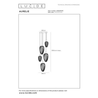 Lámpara colgante Aurelie (5 luces)