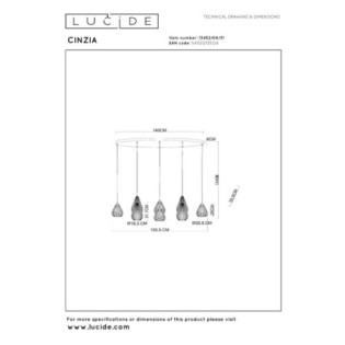 Lámpara colgante Cinzia (8 luces)