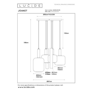 Lámpara colgante Joanet (4 luces)