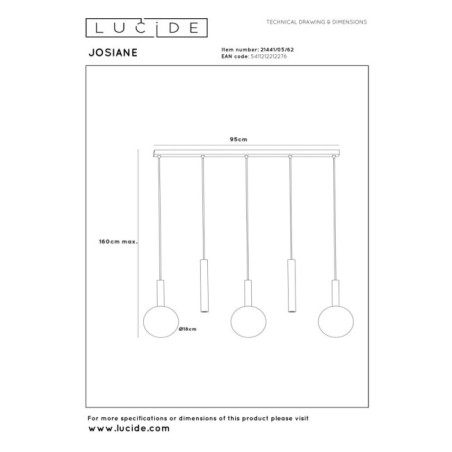 Lámpara colgante Josiane (3 luces)