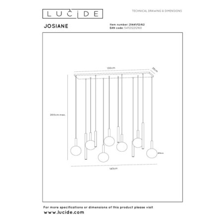 Lámpara colgante Josiane (7 luces)