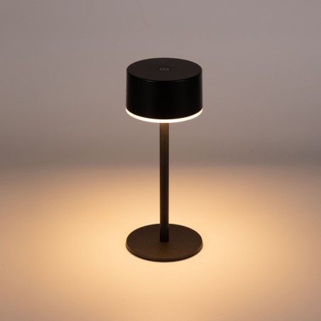 Lámpara de mesa recargable solar LED Meba Negro (2W)