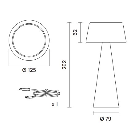 Lámpara de mesa recargable solar LED Meri Verde (3W)
