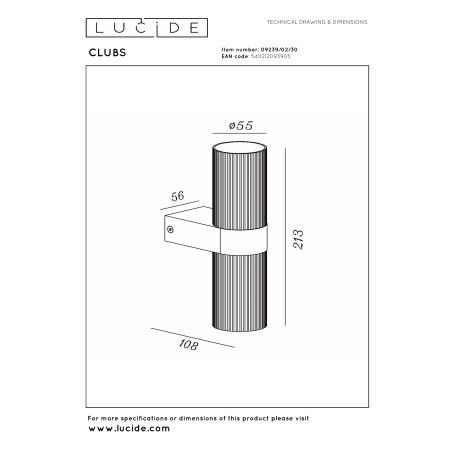 Aplique de pared Clubs (2 luces)
