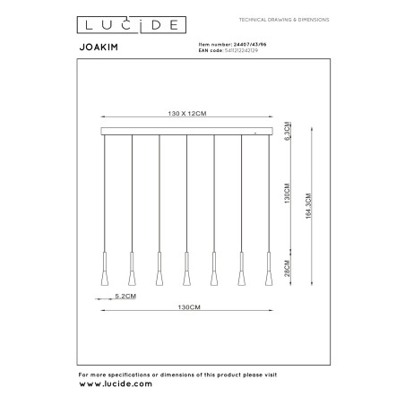 Lámpara colgante LED Joakim (7x6.2W)
