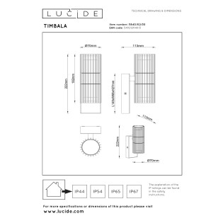 Aplique de exterior Timbala (2 luces)