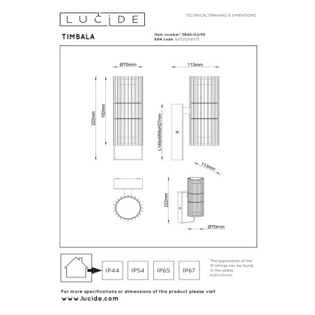 Aplique de exterior Timbala (2 luces)
