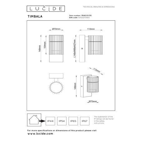 Aplique de exterior Timbala