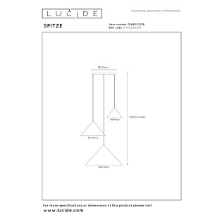 Lámpara colgante Spitze II (3 luces)