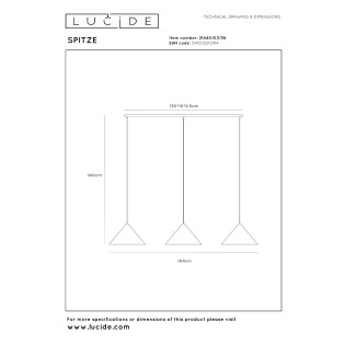 Lámpara colgante Spitze I (3 luces)