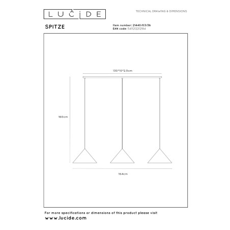 Lámpara colgante Spitze I (3 luces)