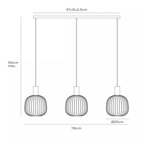 Lámpara colgante Esterel I (3 luces)