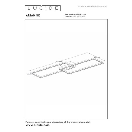 Plafón de techo LED Arianne II (23W)