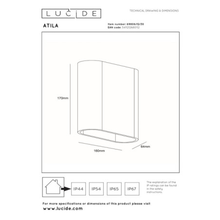 Aplique de exterior LED Atila II (5W)
