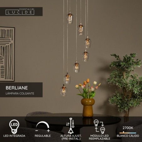 Lámpara colgante LED Berliane (7x4W)