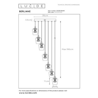 Lámpara colgante LED Berliane (7x4W)