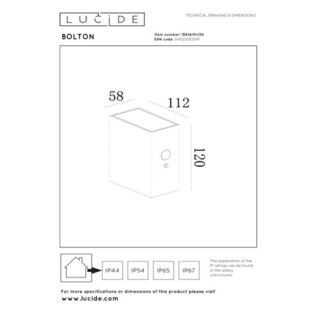 Aplique de exterior LED Bolton (1W)