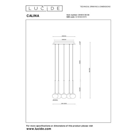 Lámpara colgante LED Calina (5x8.2W)