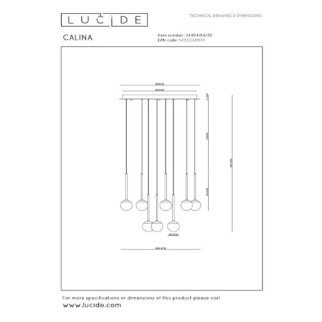 Lámpara colgante LED Calina (12x7.7W)