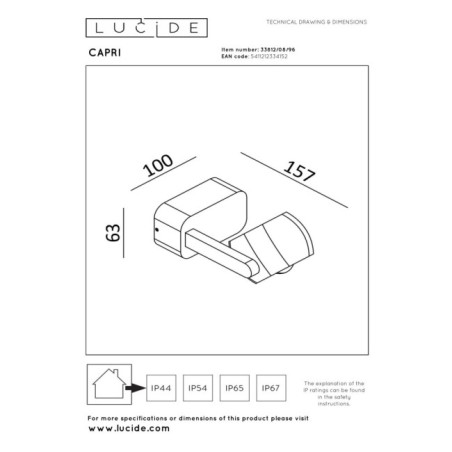 Aplique de exterior LED Capri (8W)