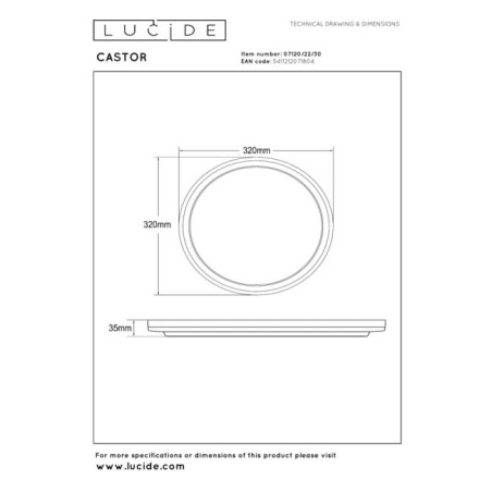 Plafón de techo LED Castor CCT RGB Dim (20W)