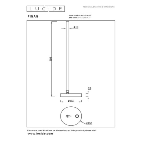 Lámpara de mesa LED Finan (12W)