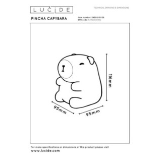 Lámpara infantil LED Pincha capybara (0.5W)