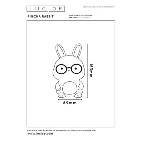 Lámpara infantil LED Pincha rabbit