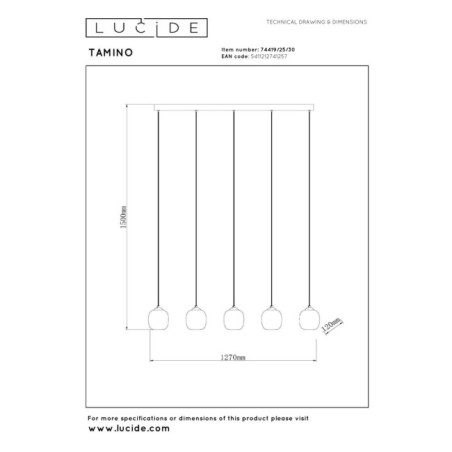 Lámpara colgante LED Tamino (5x5.6W)