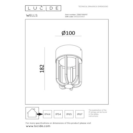 Plafón de exterior LED Wells (8W)