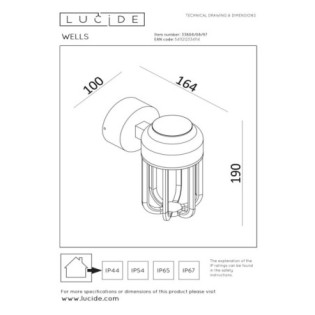 Aplique de exterior LED Wells (8W)