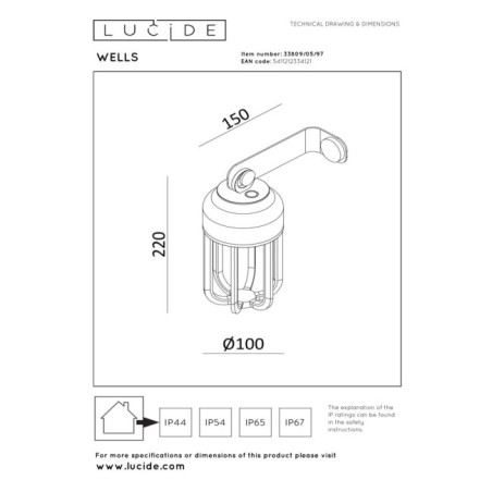 Aplique de exterior LED Wells (5W)