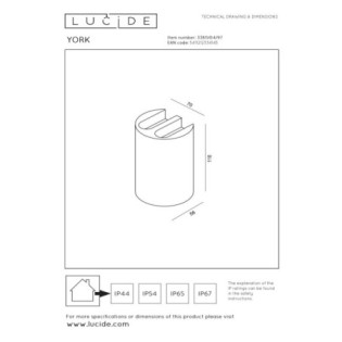 Aplique de exterior LED York (4x1.2W)