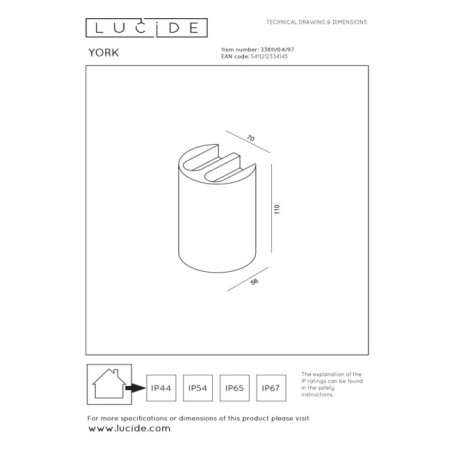 Aplique de exterior LED York (4x1.2W)