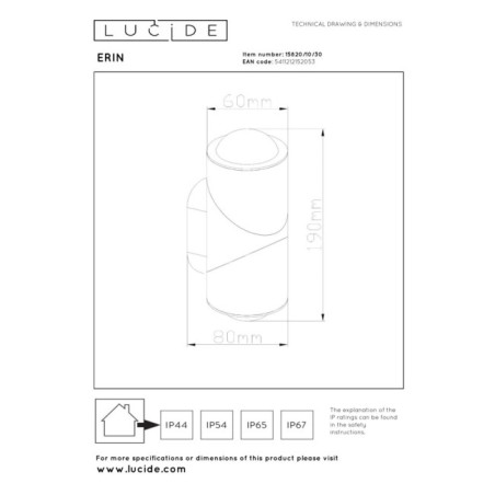 Aplique de exterior LED Erin (2x5W)
