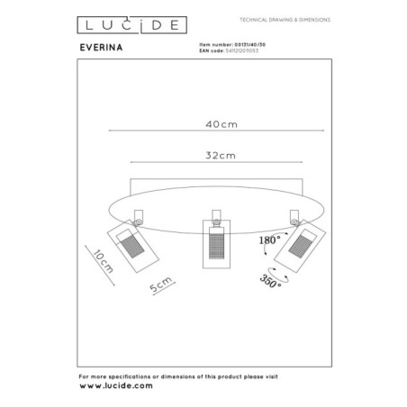 Plafón de techo LED Everina (3x5W)