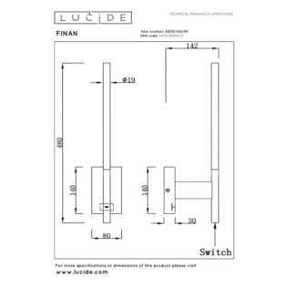 Aplique de pared LED Finan (6W)