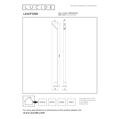 Baliza de exterior LED Lawford I (6W)