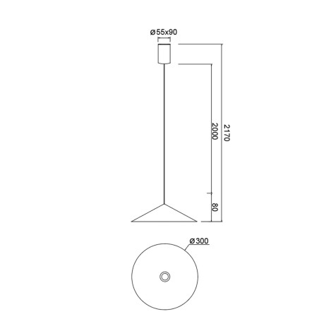 Lámpara colgante LED Cono I (10W)