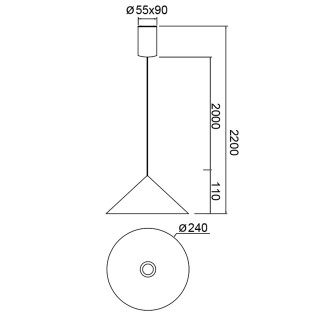 Lámpara colgante LED Cono II (10W)