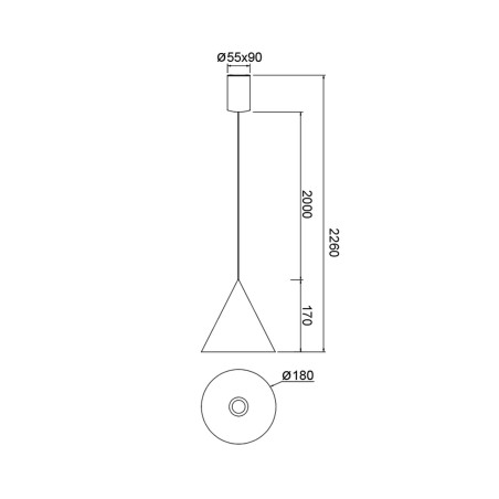 Lámpara colgante LED Cono III (10W)
